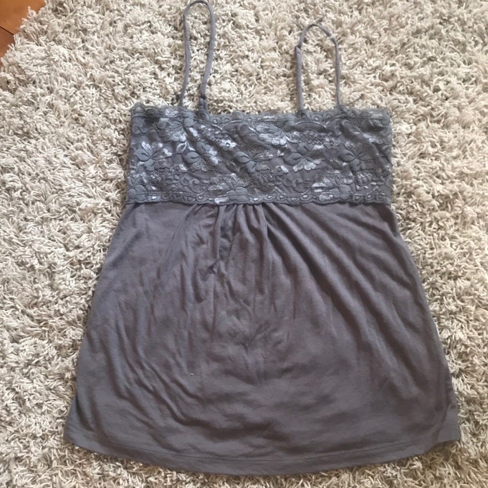 Grey flowy tank